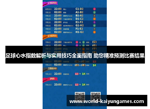 足球心水指数解析与实用技巧全面指南 助您精准预测比赛结果